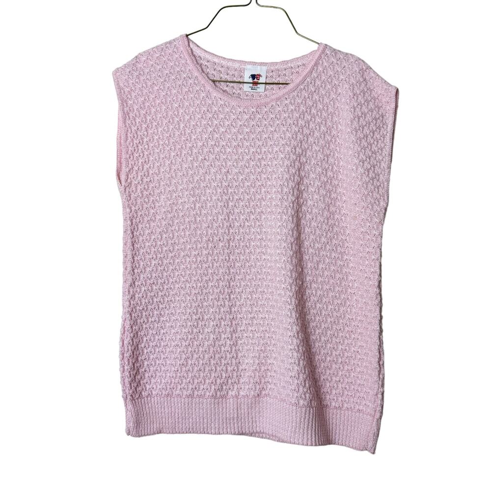 Sweater Bazaar VINTAGE‎ 80s 90s pastel pink Sweater Shell Vest Size SMALL